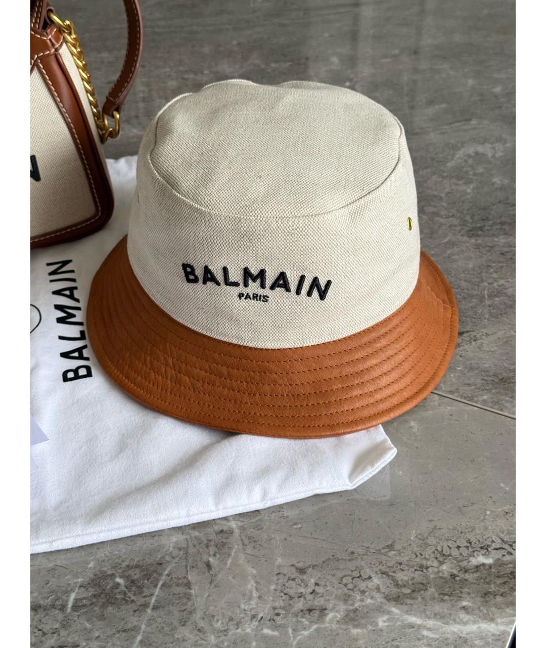 BALMAIN Бежевая хлопковая панама, фото 3