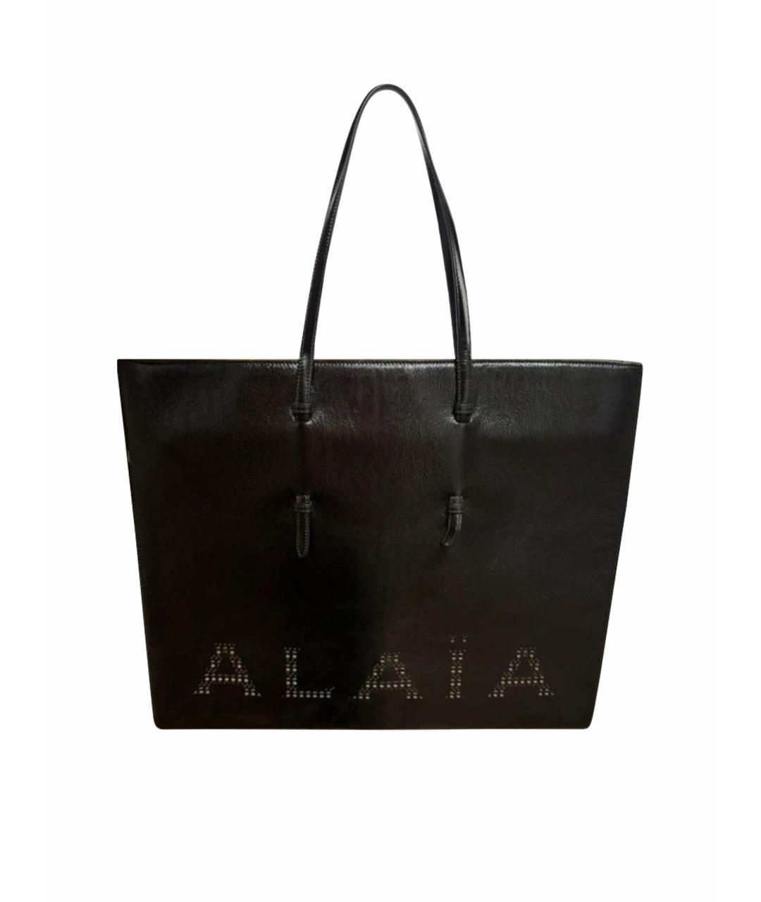 ALAIA Черная кожаная сумка тоут, фото 1