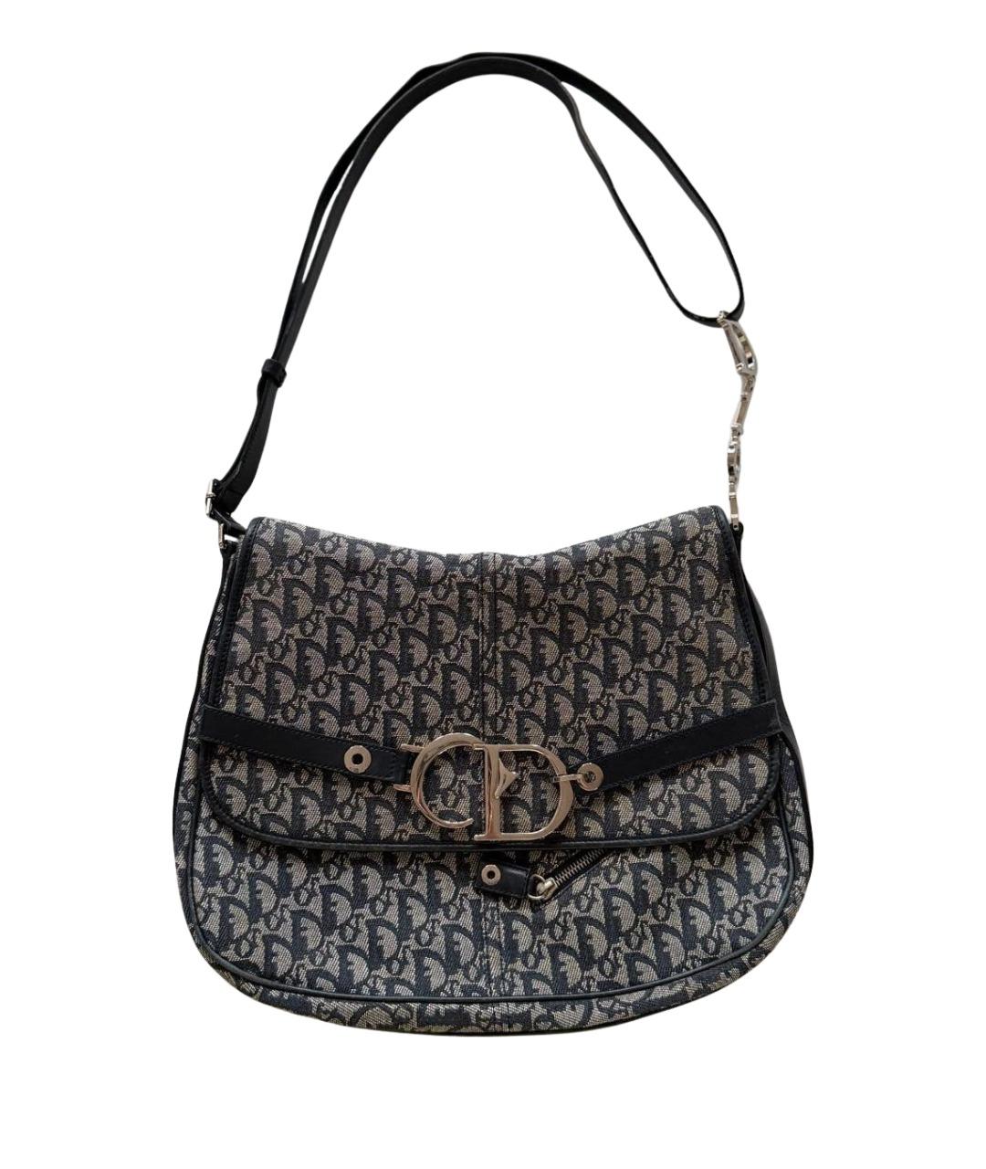 CHRISTIAN DIOR Синяя жаккардовая сумка через плечо, фото 1