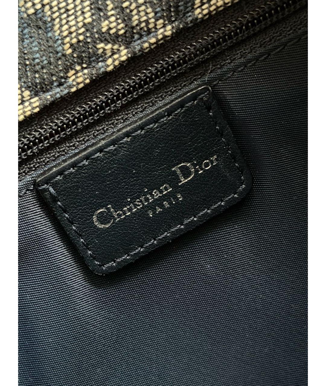 CHRISTIAN DIOR Синяя жаккардовая сумка через плечо, фото 4