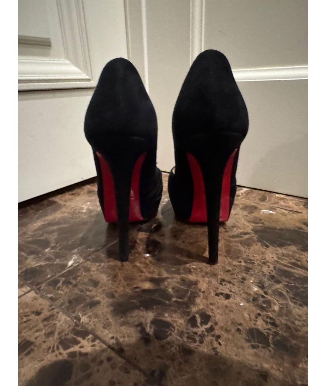 CHRISTIAN LOUBOUTIN Черные замшевые туфли, фото 3