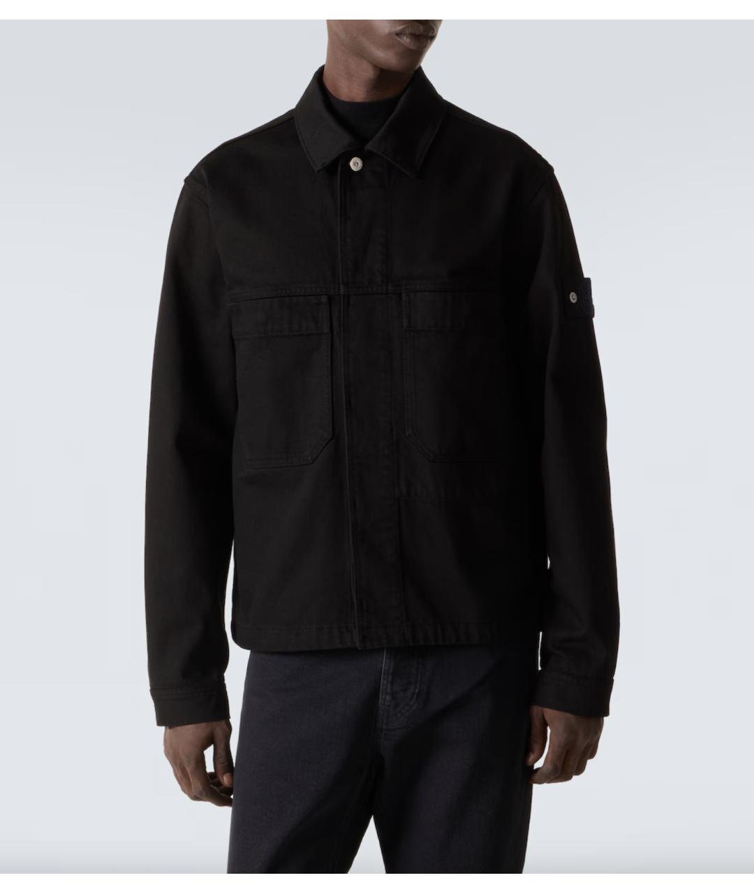 STONE ISLAND Черная хлопковая куртка, фото 2
