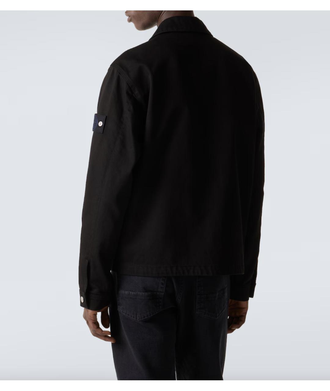 STONE ISLAND Черная хлопковая куртка, фото 3