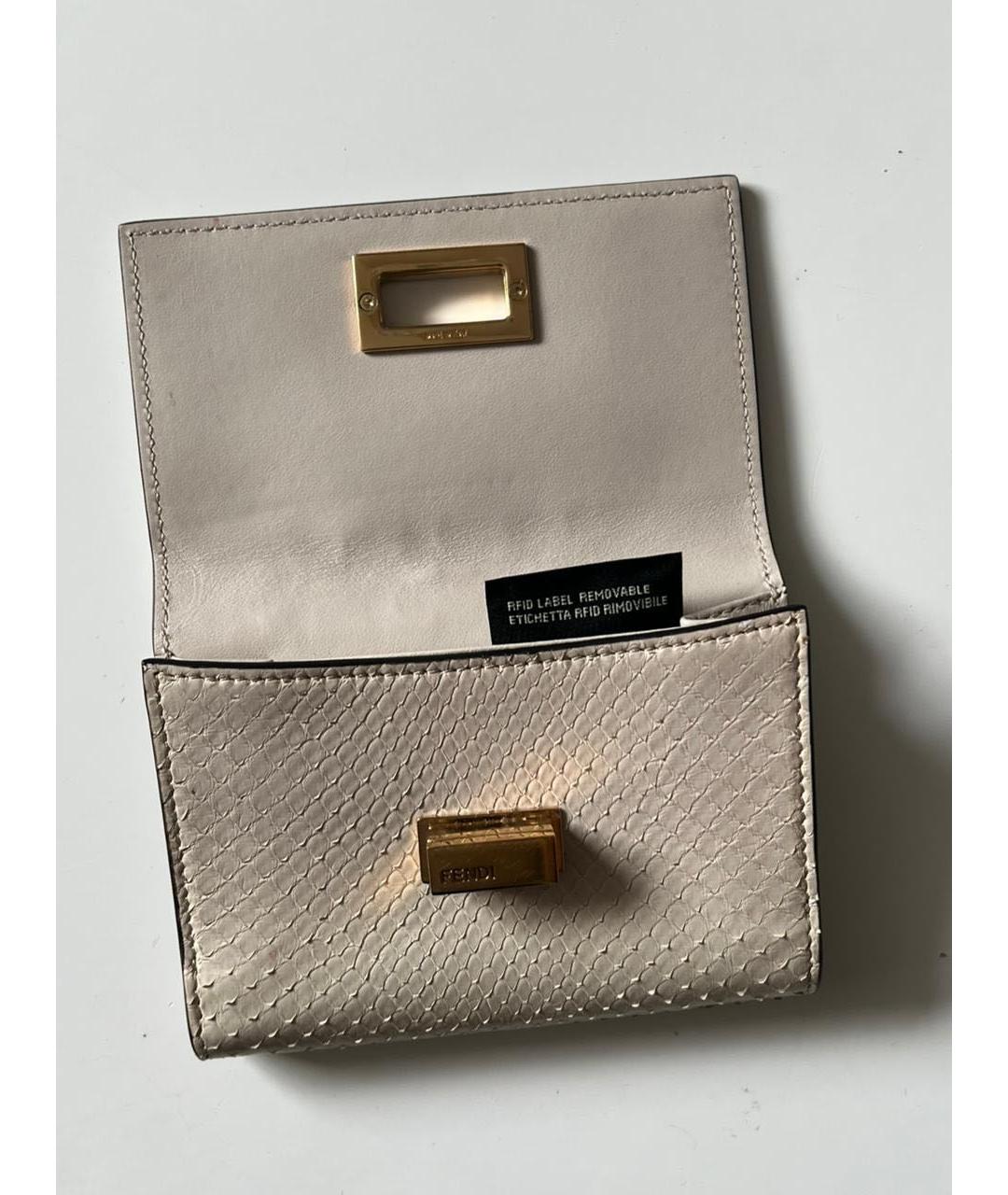 FENDI Бежевый кожаный кошелек, фото 6