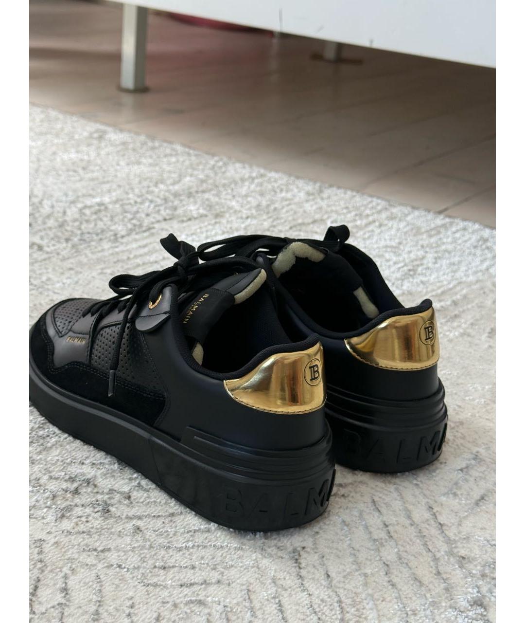 BALMAIN Черные кожаные кеды, фото 5