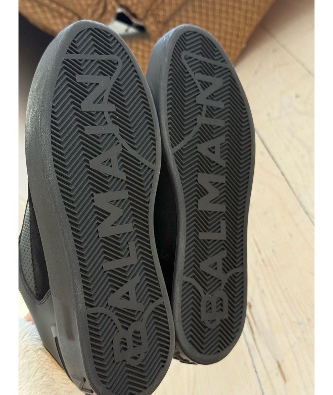 BALMAIN Черные кожаные кеды, фото 7