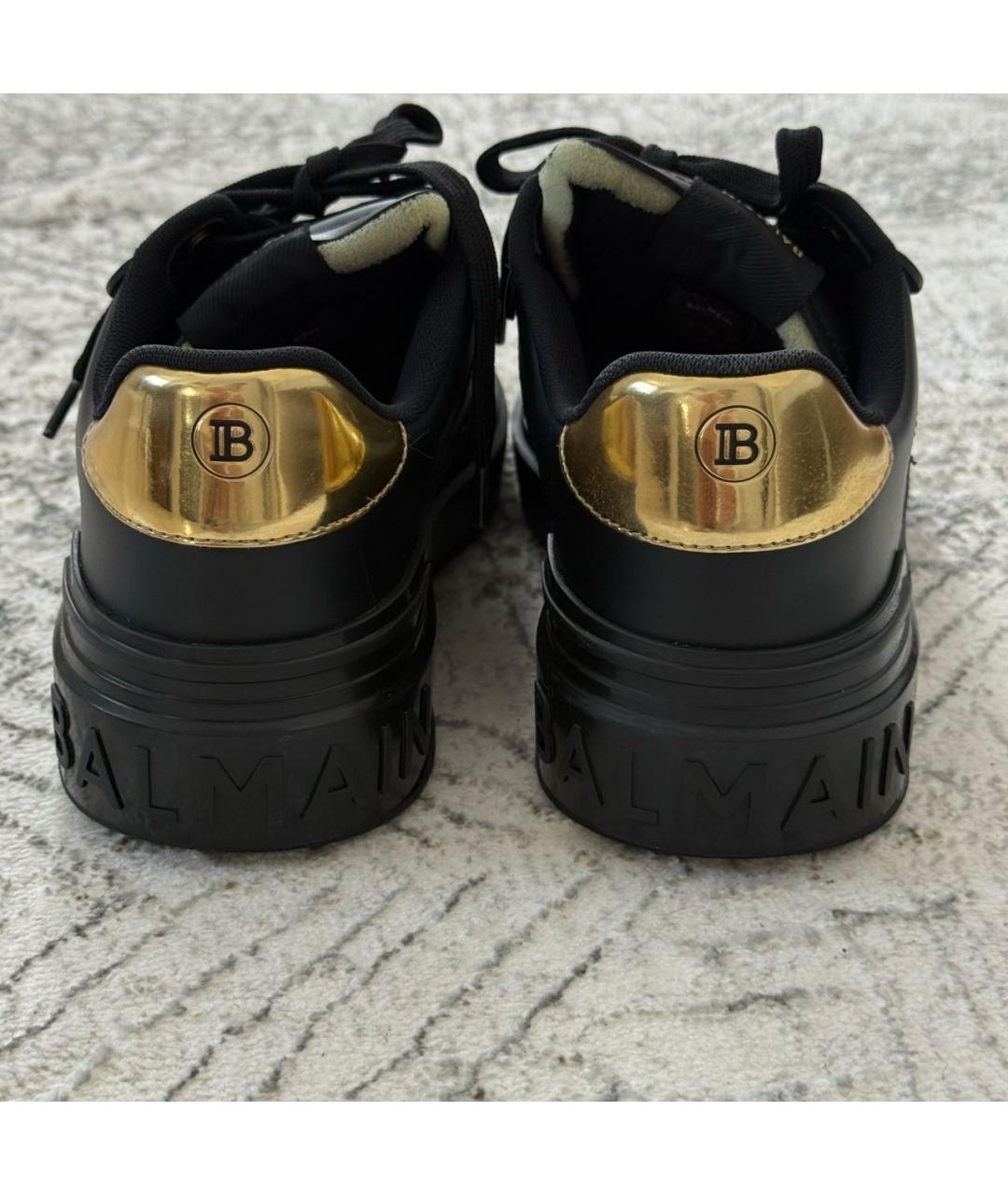 BALMAIN Черные кожаные кеды, фото 4