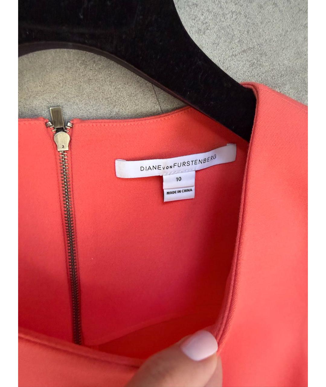 DIANE VON FURSTENBERG Коралловое полиэстеровое повседневное платье, фото 2