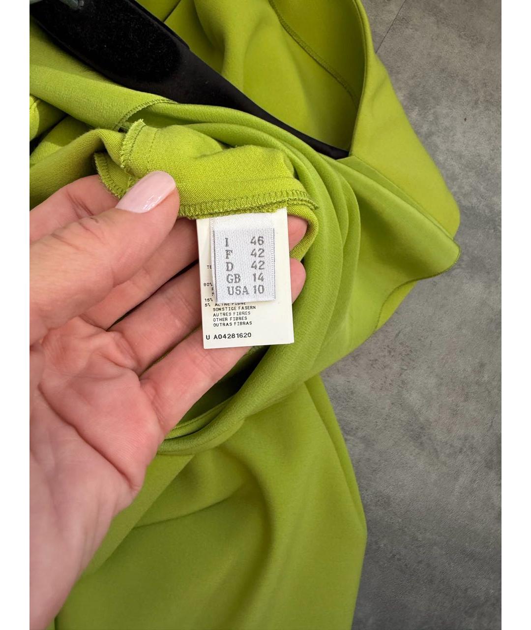ALBERTA FERRETTI Зеленое полиэстеровое повседневное платье, фото 4