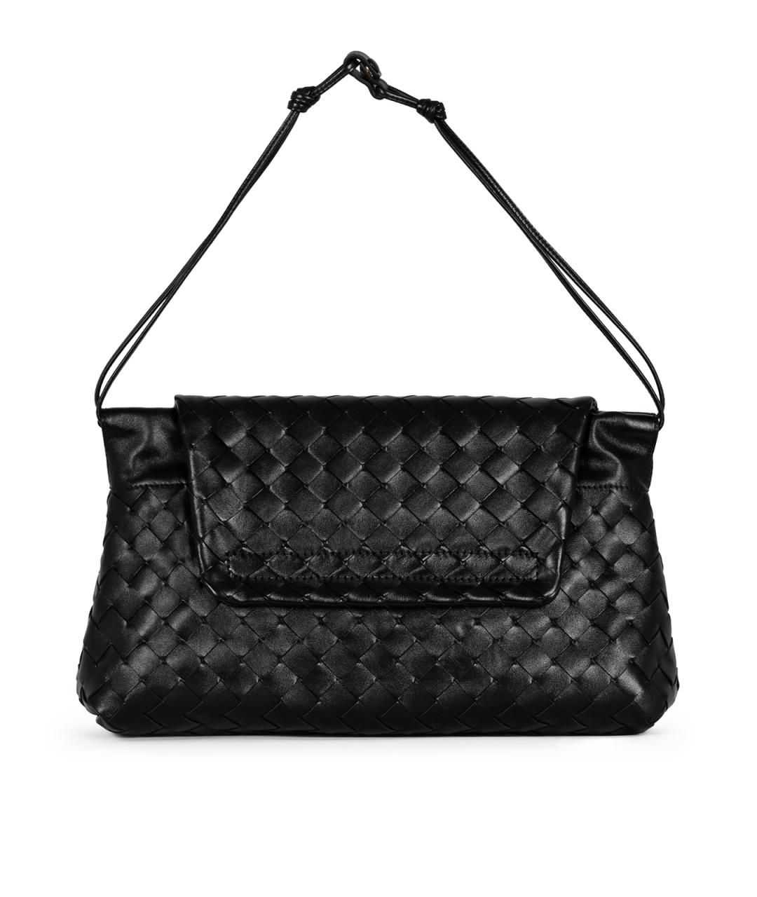 BOTTEGA VENETA Черная кожаная сумка через плечо, фото 5