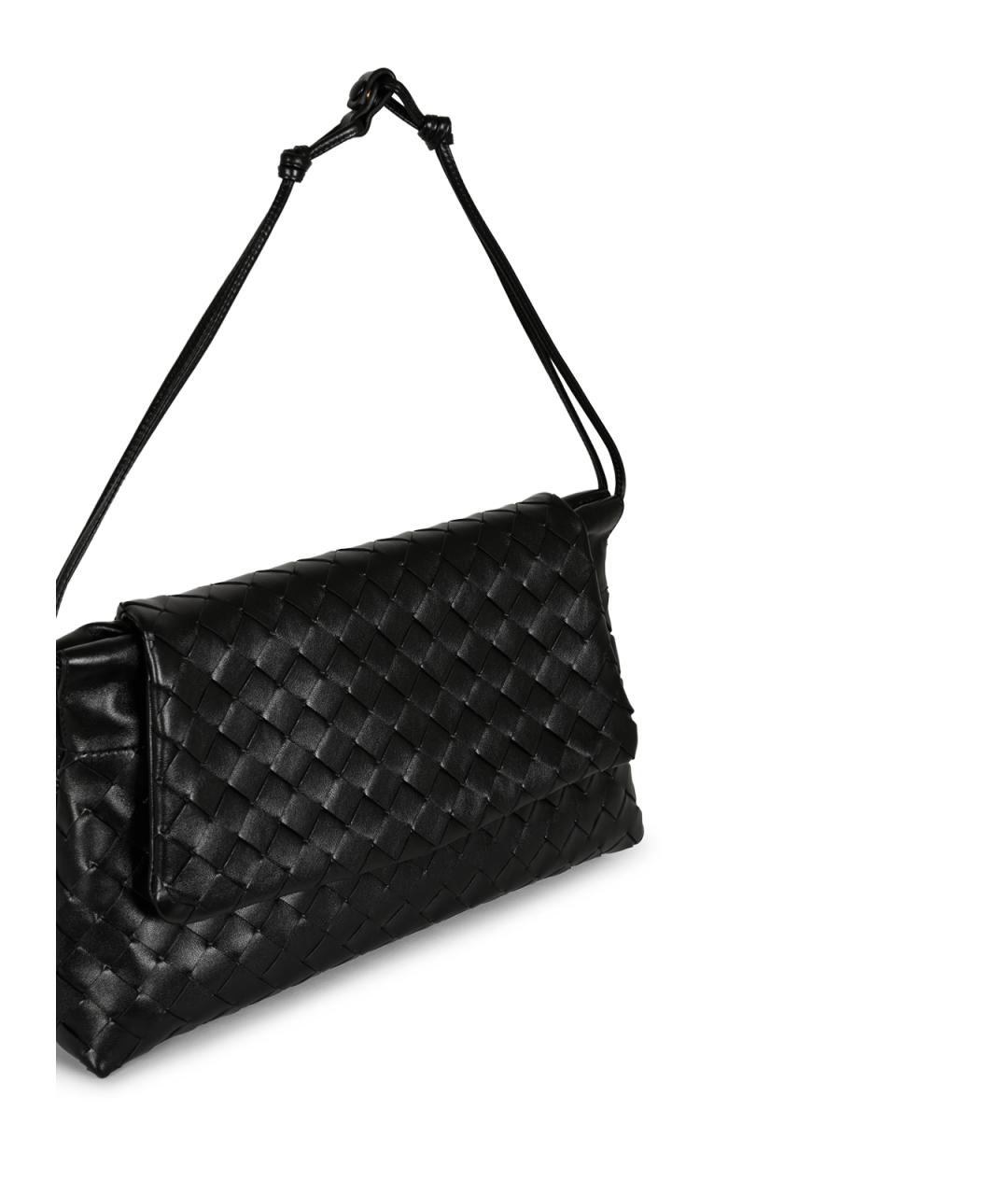 BOTTEGA VENETA Черная кожаная сумка через плечо, фото 7
