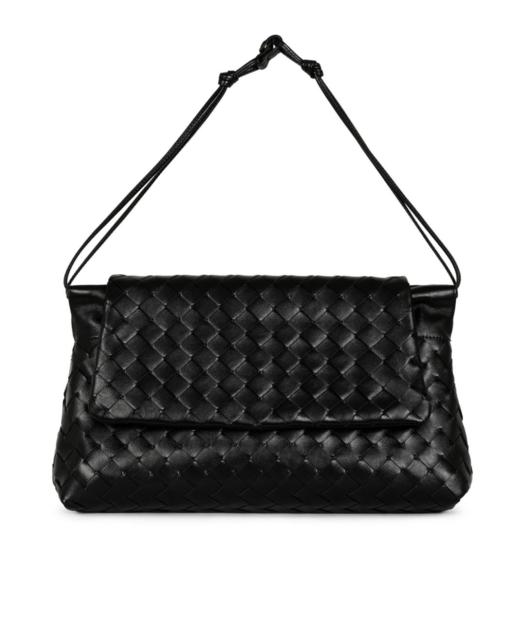BOTTEGA VENETA Черная кожаная сумка через плечо, фото 2