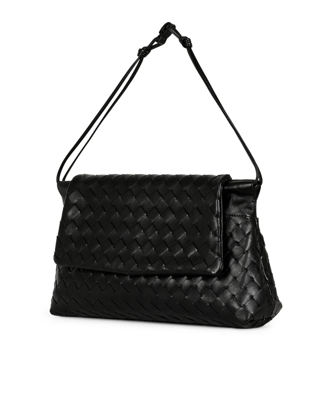 BOTTEGA VENETA Черная кожаная сумка через плечо, фото 3