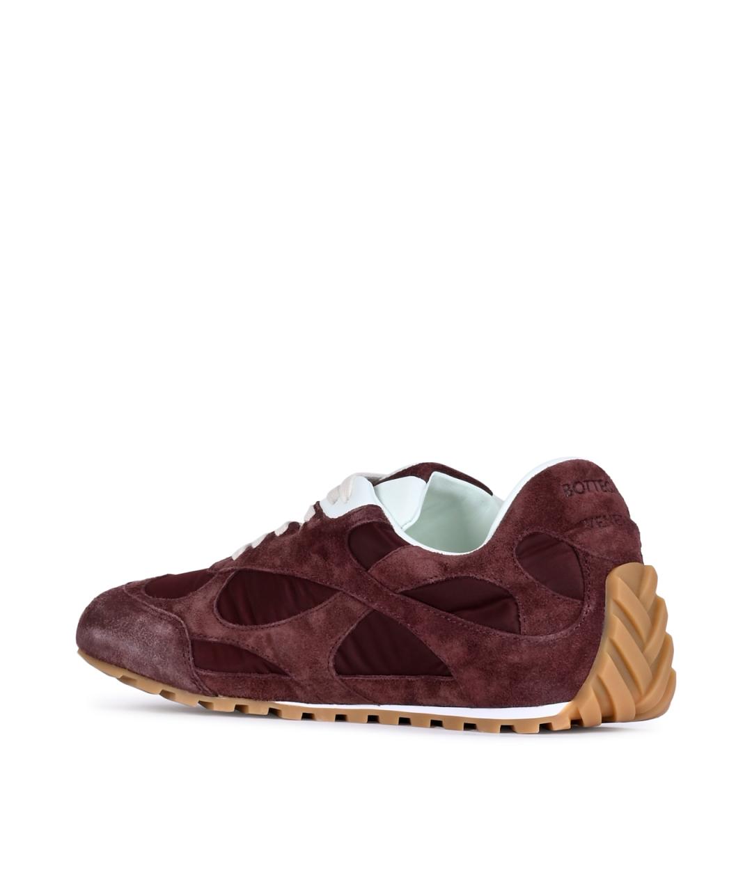 BOTTEGA VENETA Бордовые замшевые кроссовки, фото 2