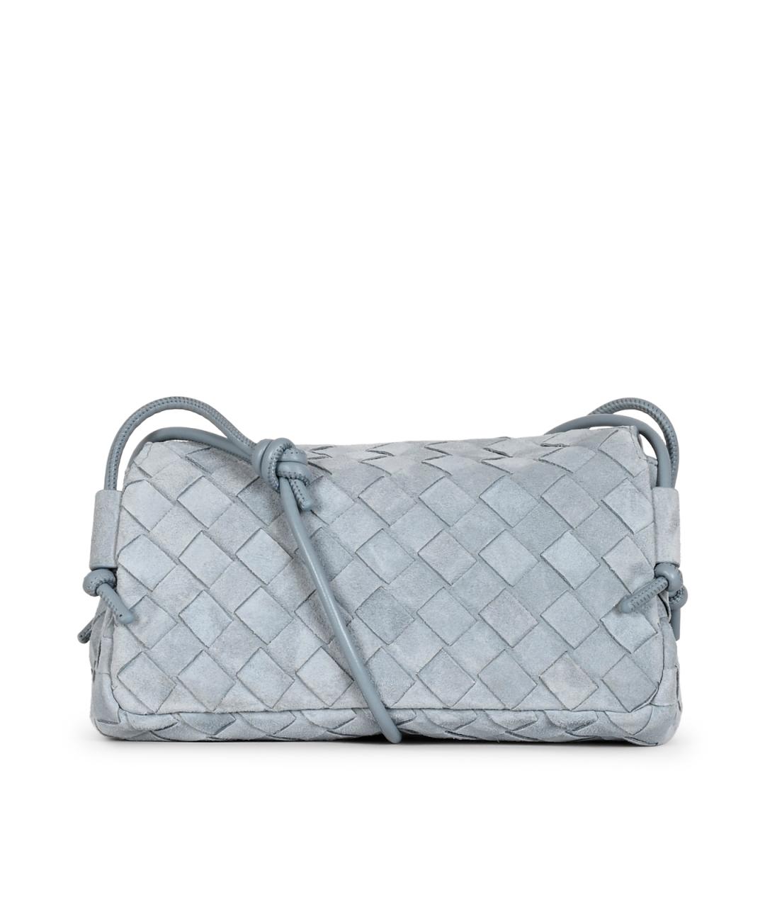 BOTTEGA VENETA Голубая замшевая сумка через плечо, фото 6