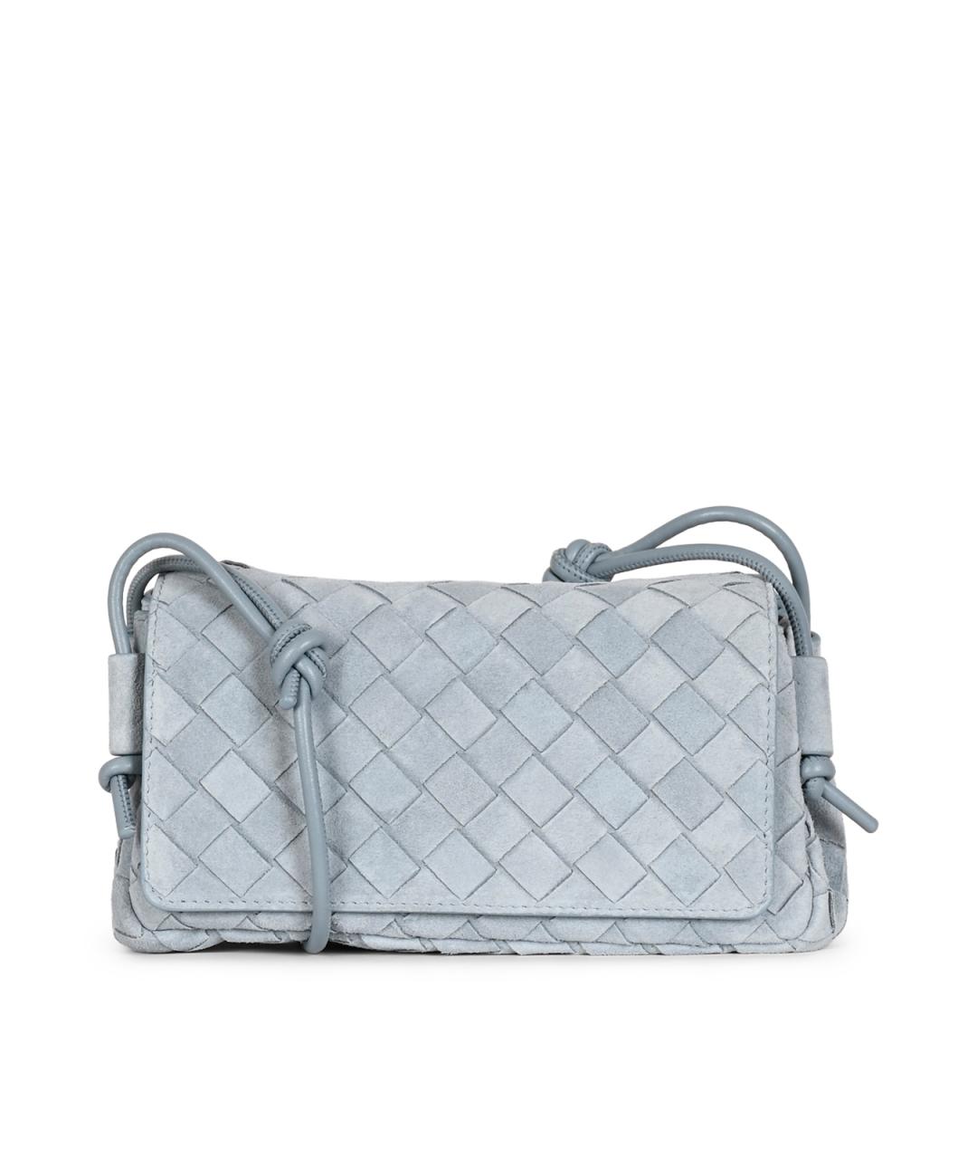 BOTTEGA VENETA Голубая замшевая сумка через плечо, фото 2