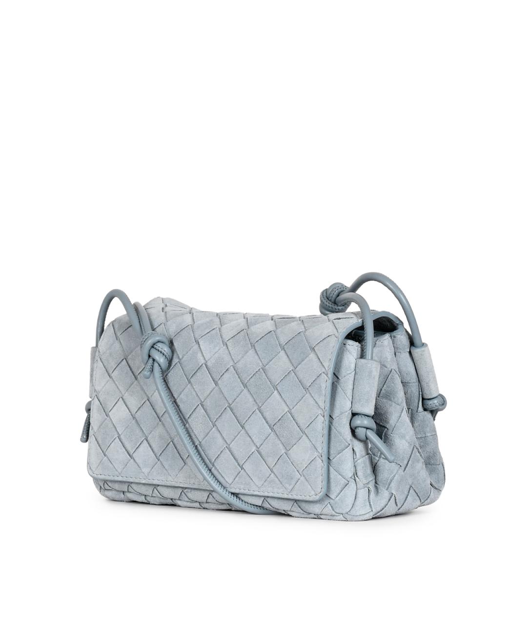 BOTTEGA VENETA Голубая замшевая сумка через плечо, фото 3