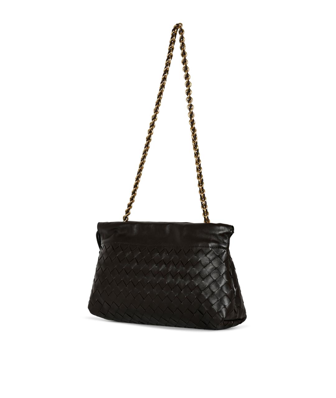 BOTTEGA VENETA Коричневая кожаная сумка через плечо, фото 4
