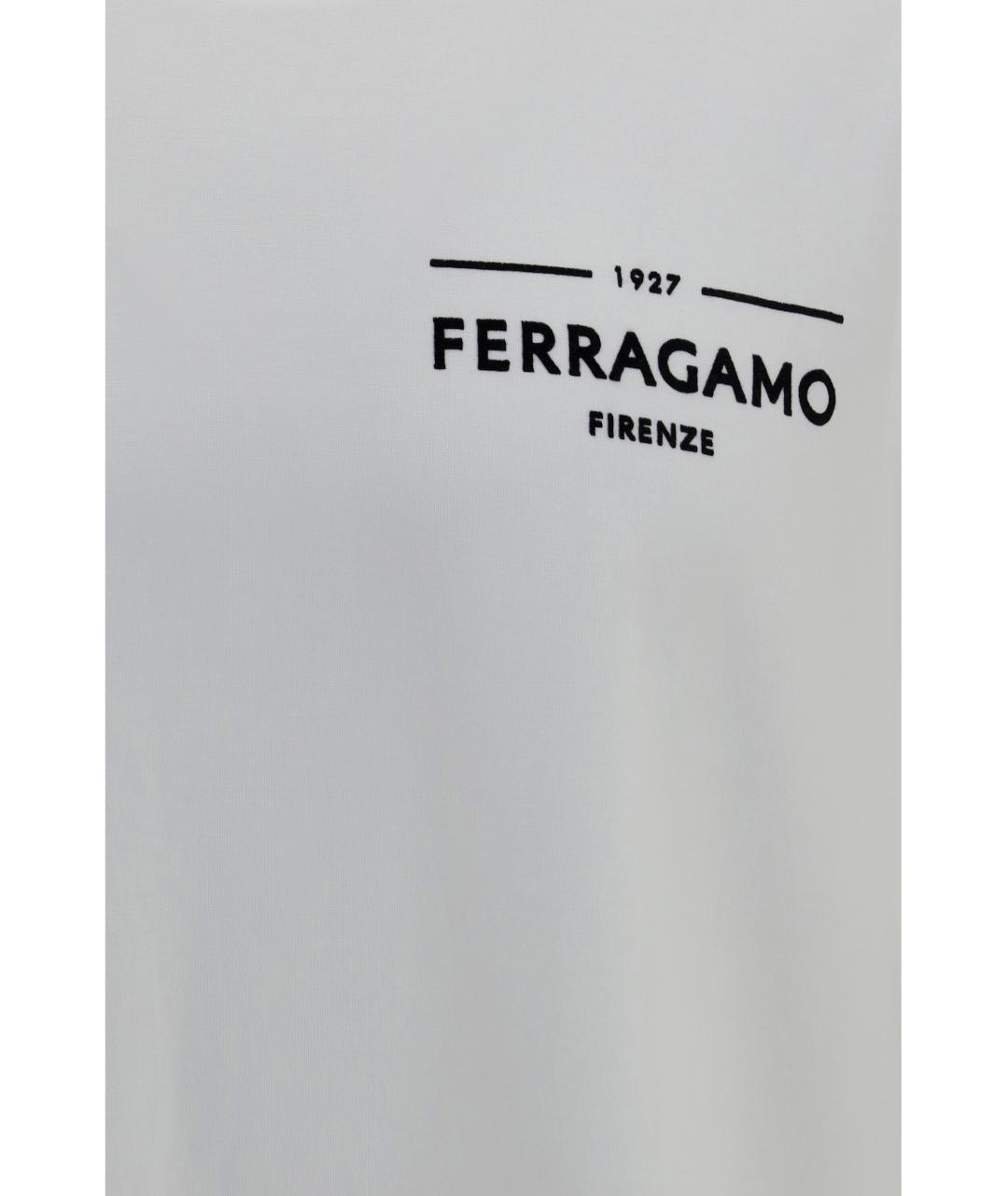 FERRAGAMO Белая хлопковая футболка, фото 3
