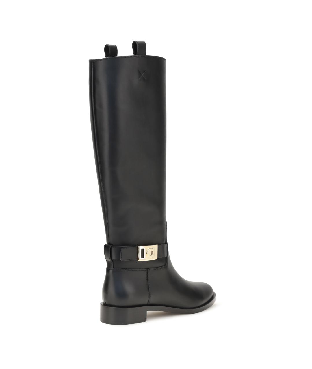 FERRAGAMO Черные кожаные сапоги, фото 2