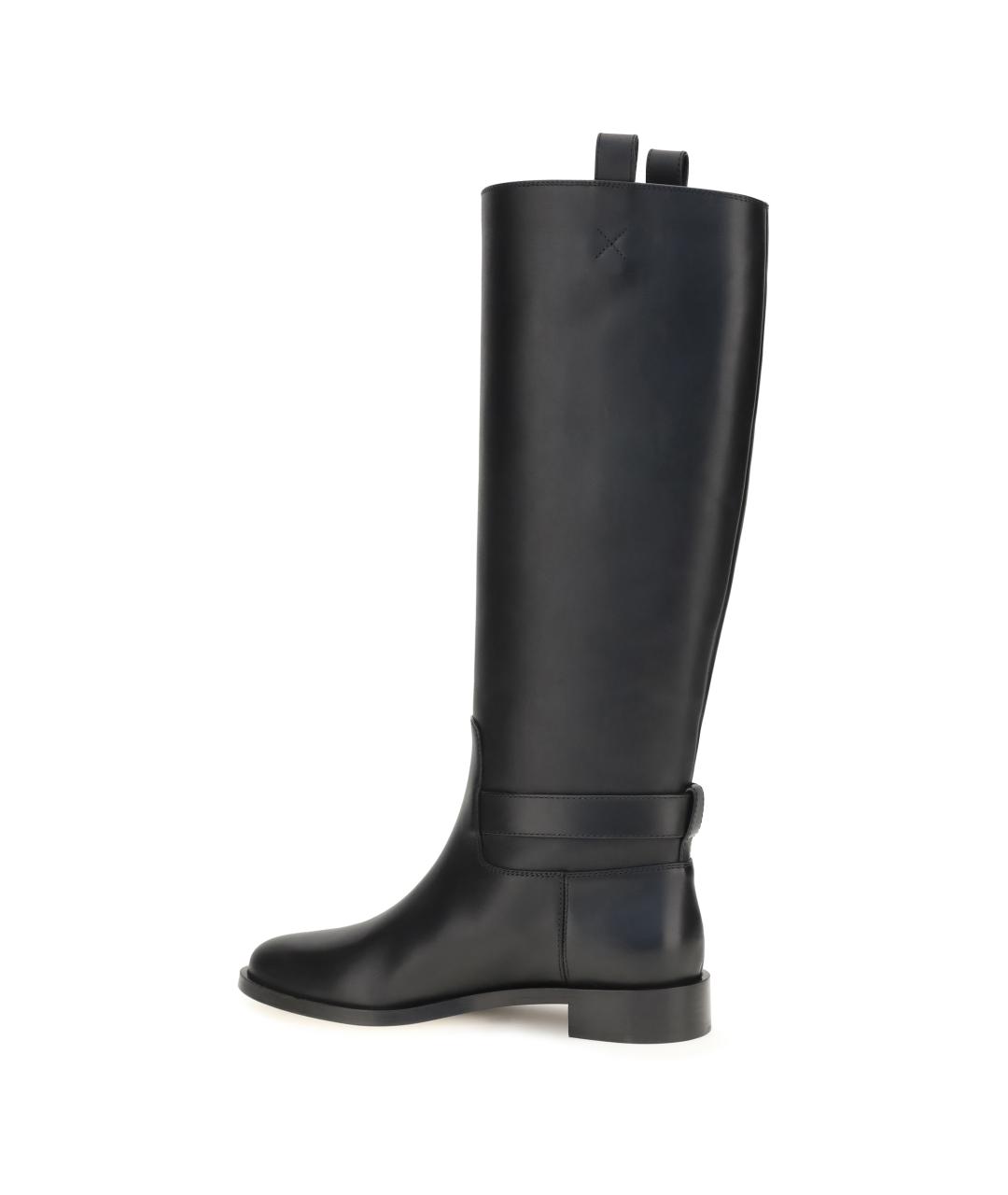 FERRAGAMO Черные кожаные сапоги, фото 3