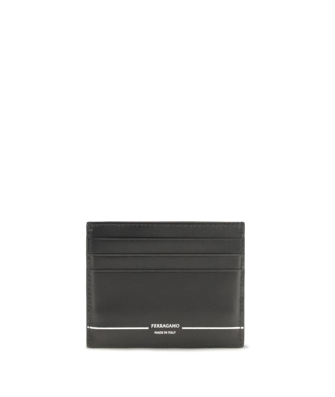 FERRAGAMO Черный кожаный кардхолдер, фото 2