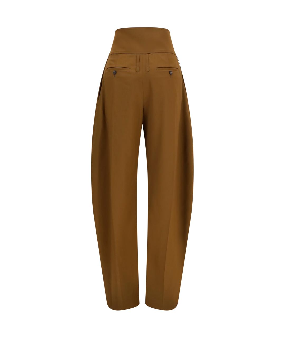 FERRAGAMO Коричневые шерстяные брюки широкие, фото 2