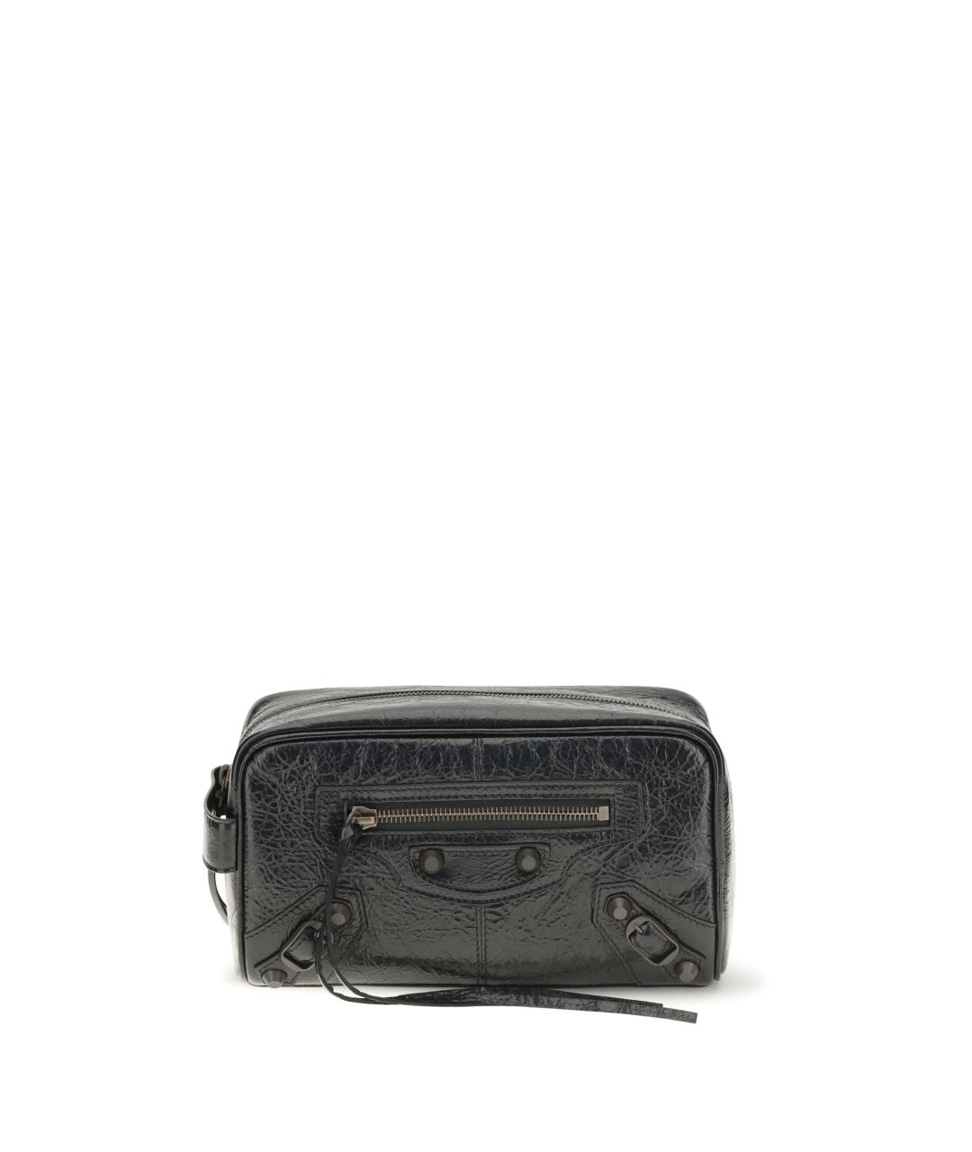 BALENCIAGA Черная кожаная барсетка, фото 1