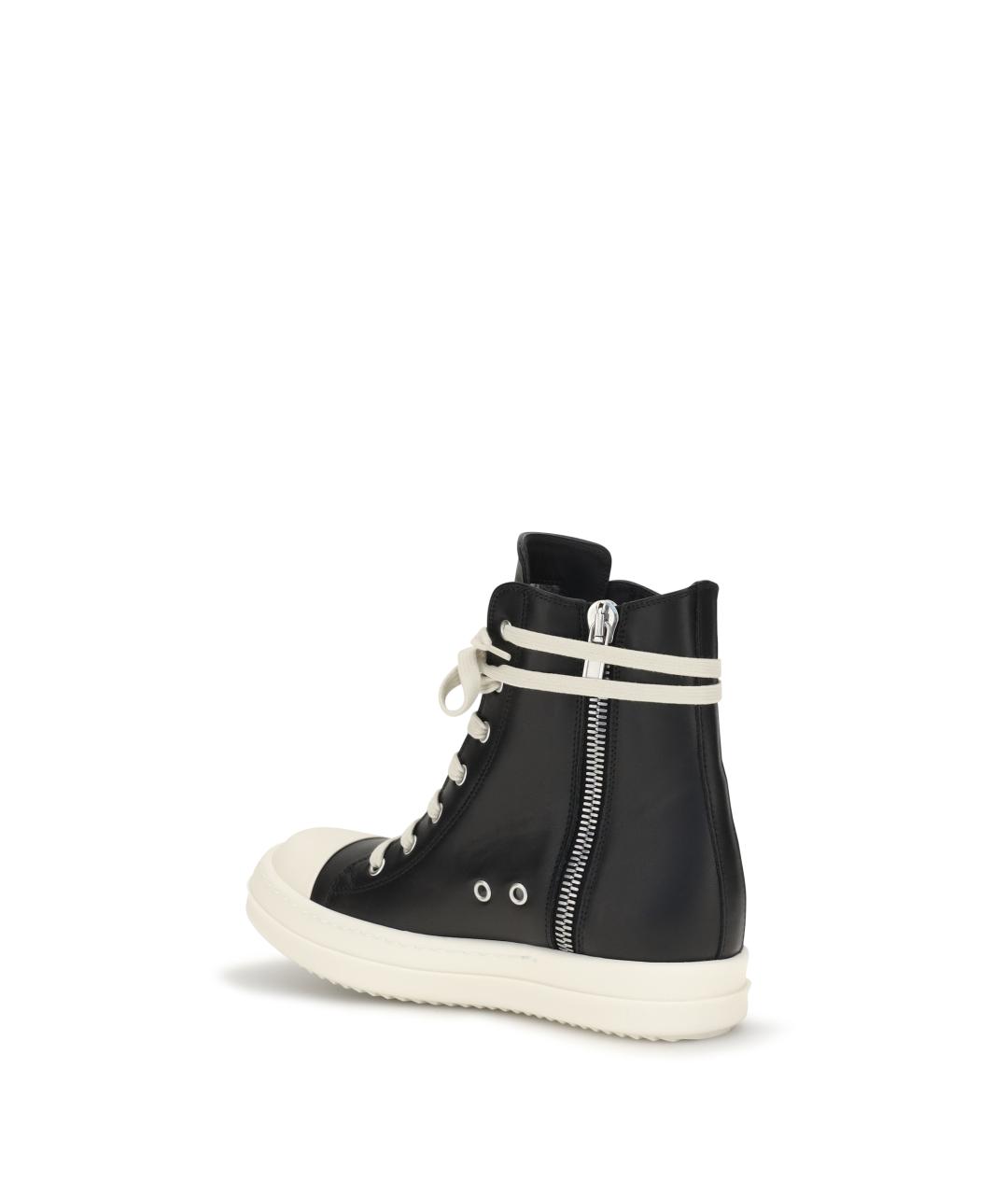 RICK OWENS Черные кожаные кеды, фото 3