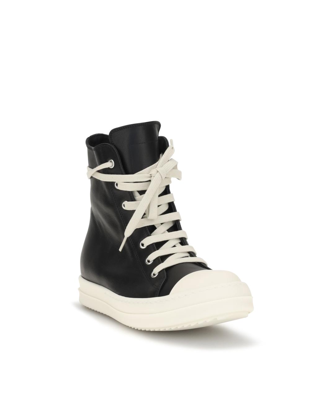 RICK OWENS Черные кожаные кеды, фото 2