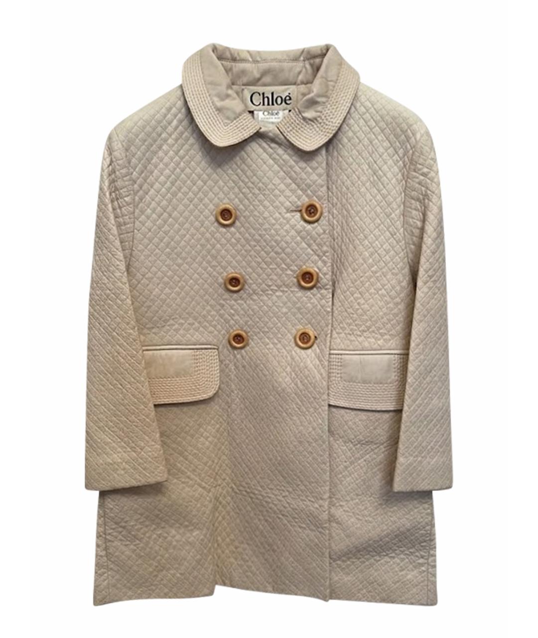 CHLOE Бежевое кожаное пальто, фото 1