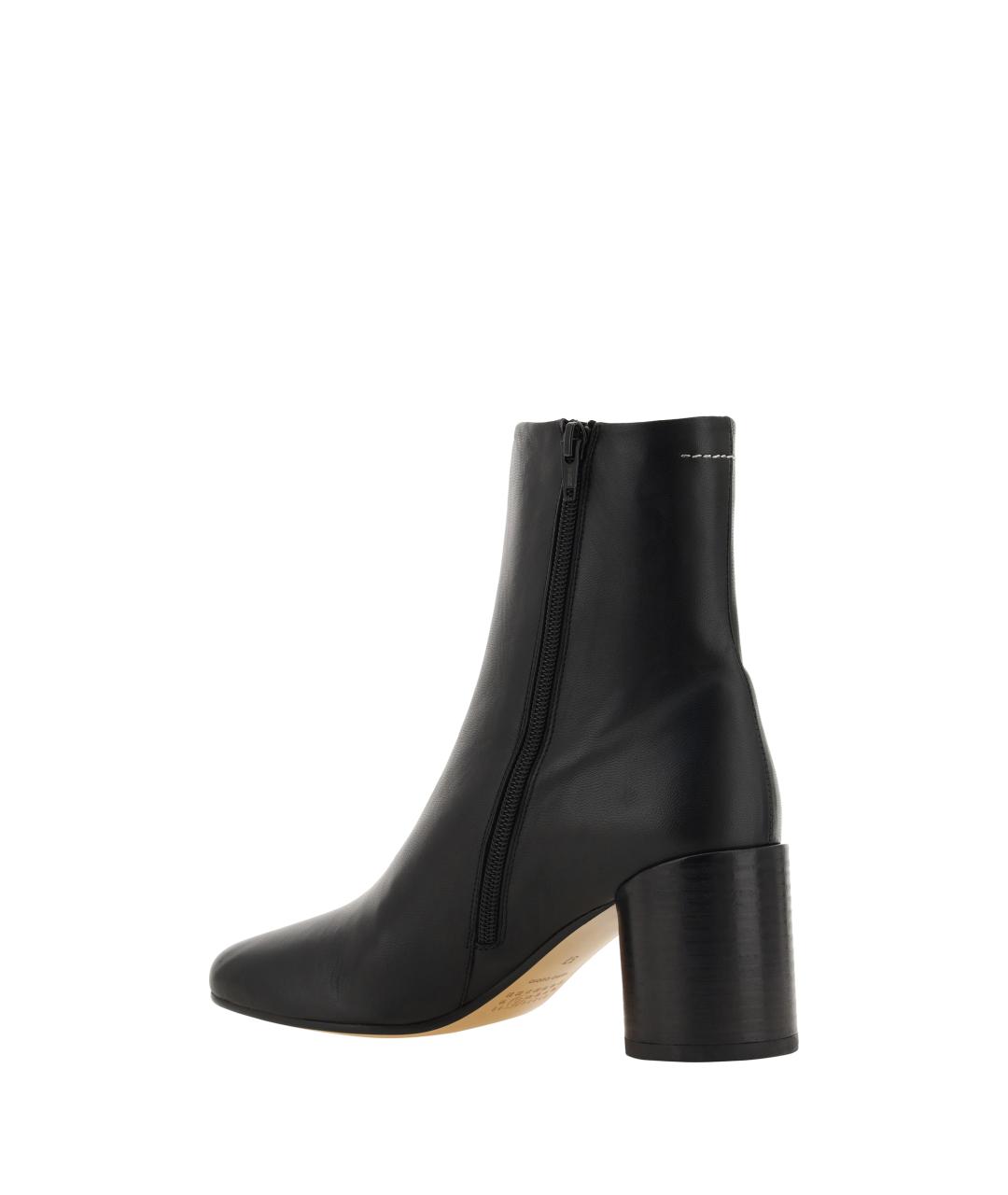 MM6 MAISON MARGIELA Черные кожаные ботинки, фото 3
