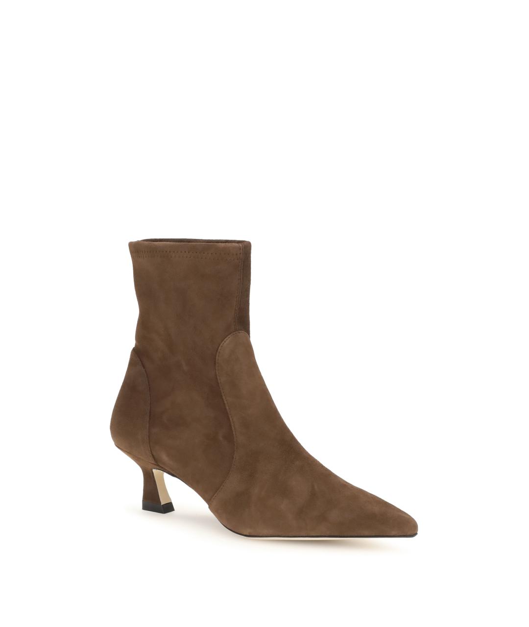 STUART WEITZMAN Коричневые замшевые ботинки, фото 2