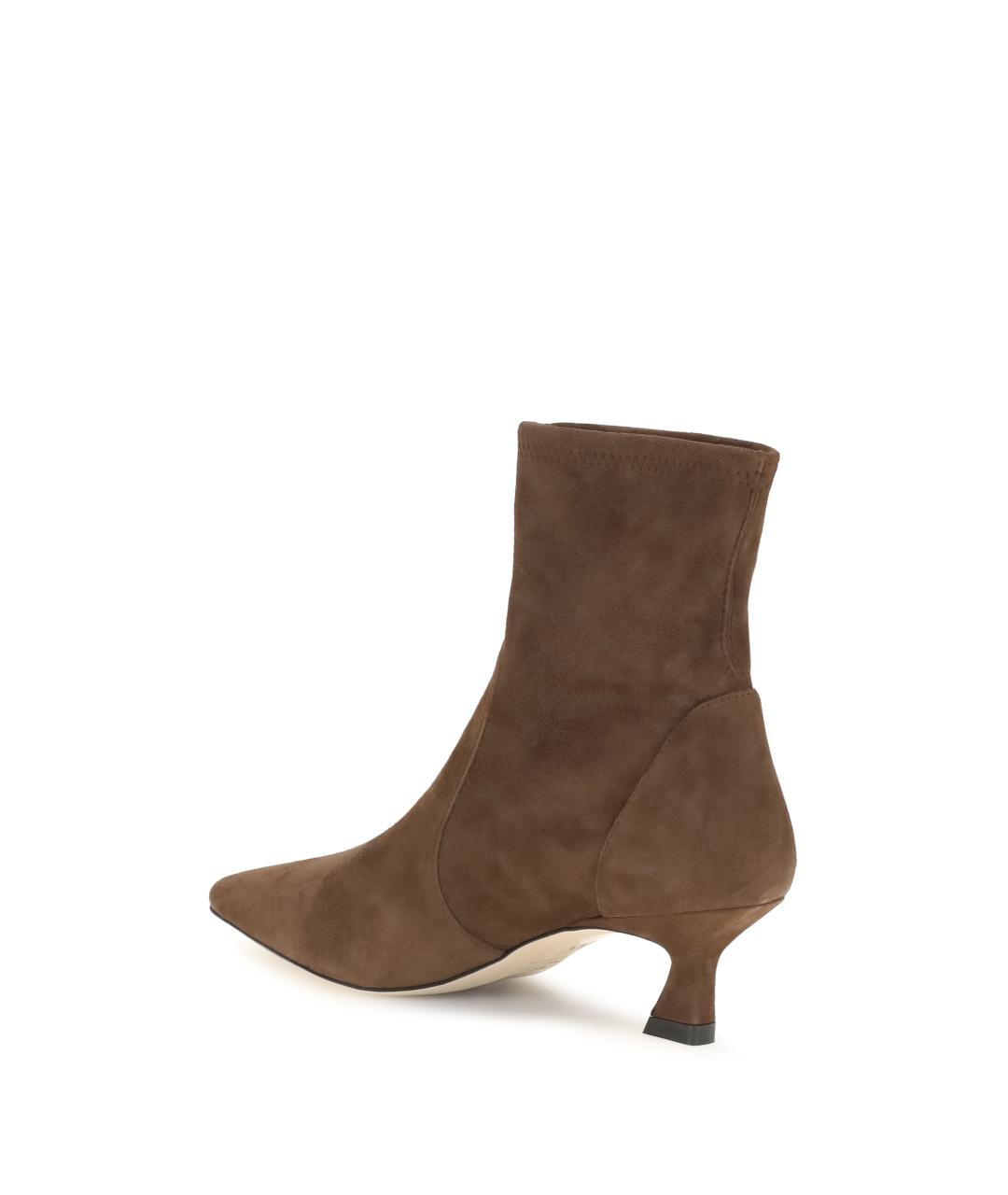 STUART WEITZMAN Коричневые замшевые ботинки, фото 3