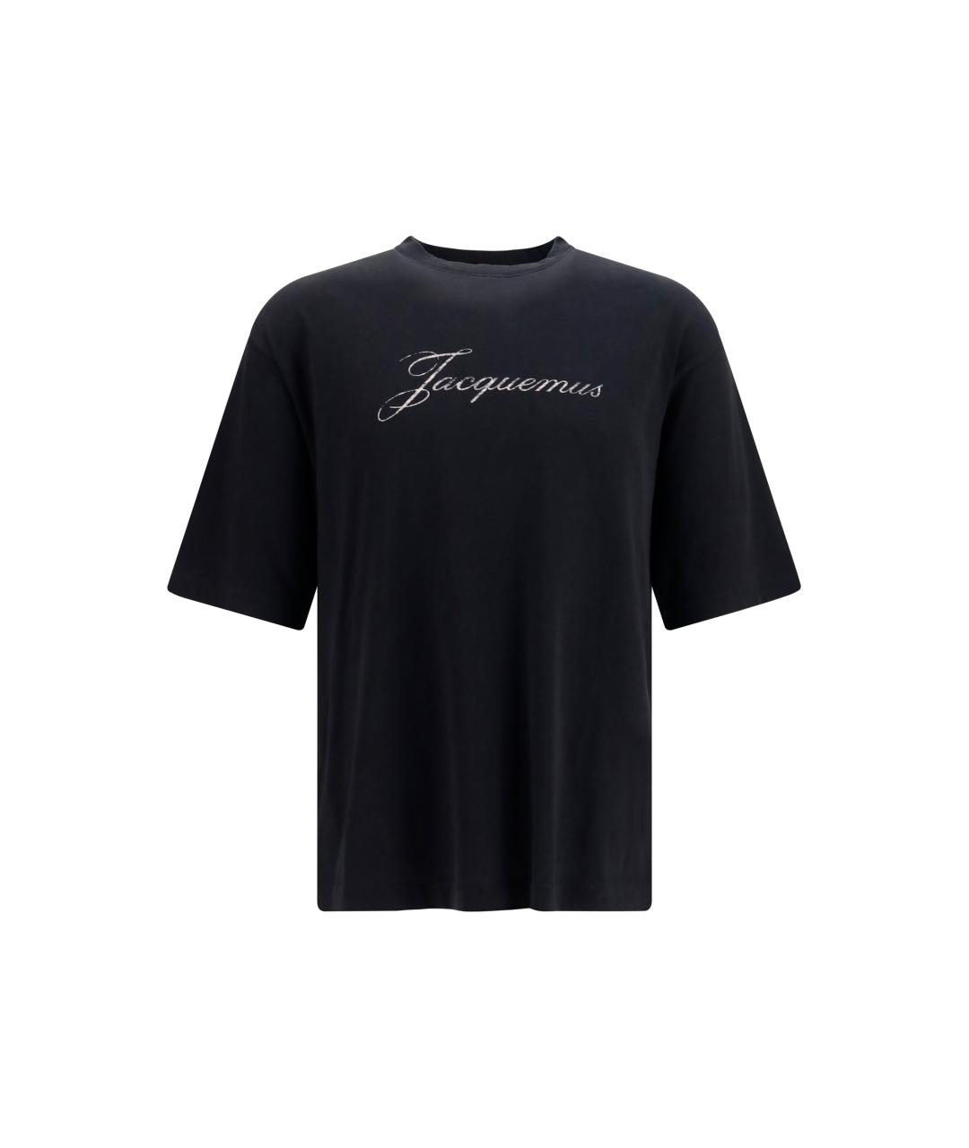 JACQUEMUS Черная хлопковая футболка, фото 1
