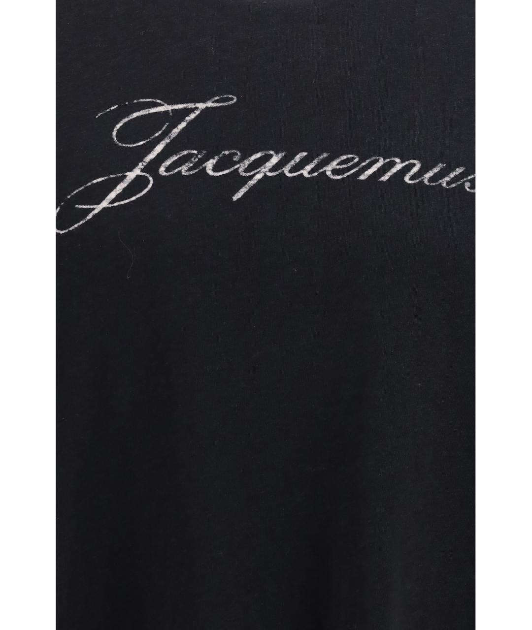 JACQUEMUS Черная хлопковая футболка, фото 3