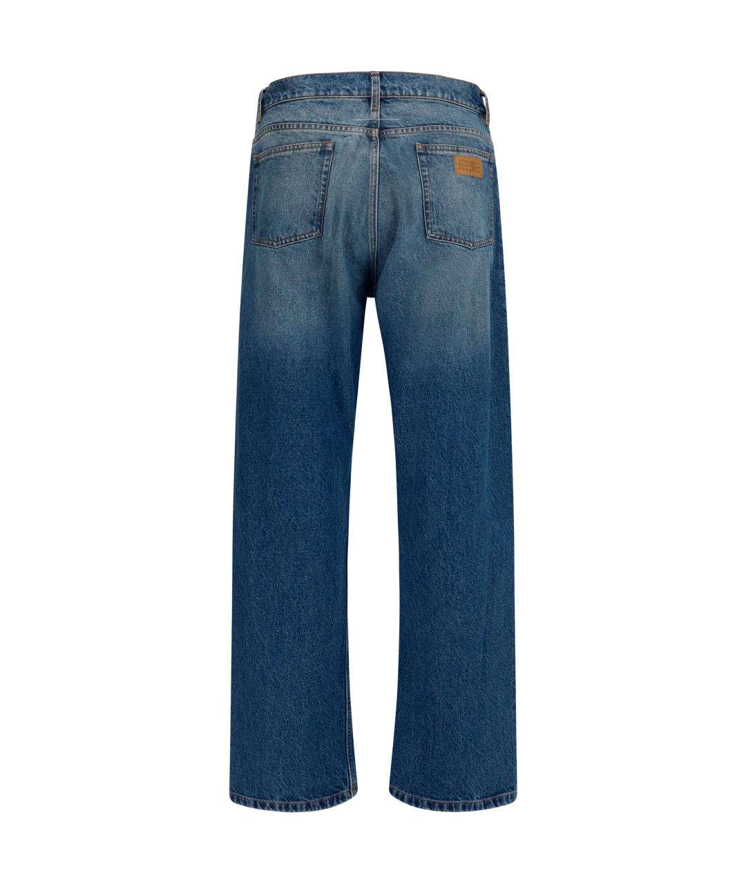 MM6 MAISON MARGIELA Синие хлопковые прямые джинсы, фото 2