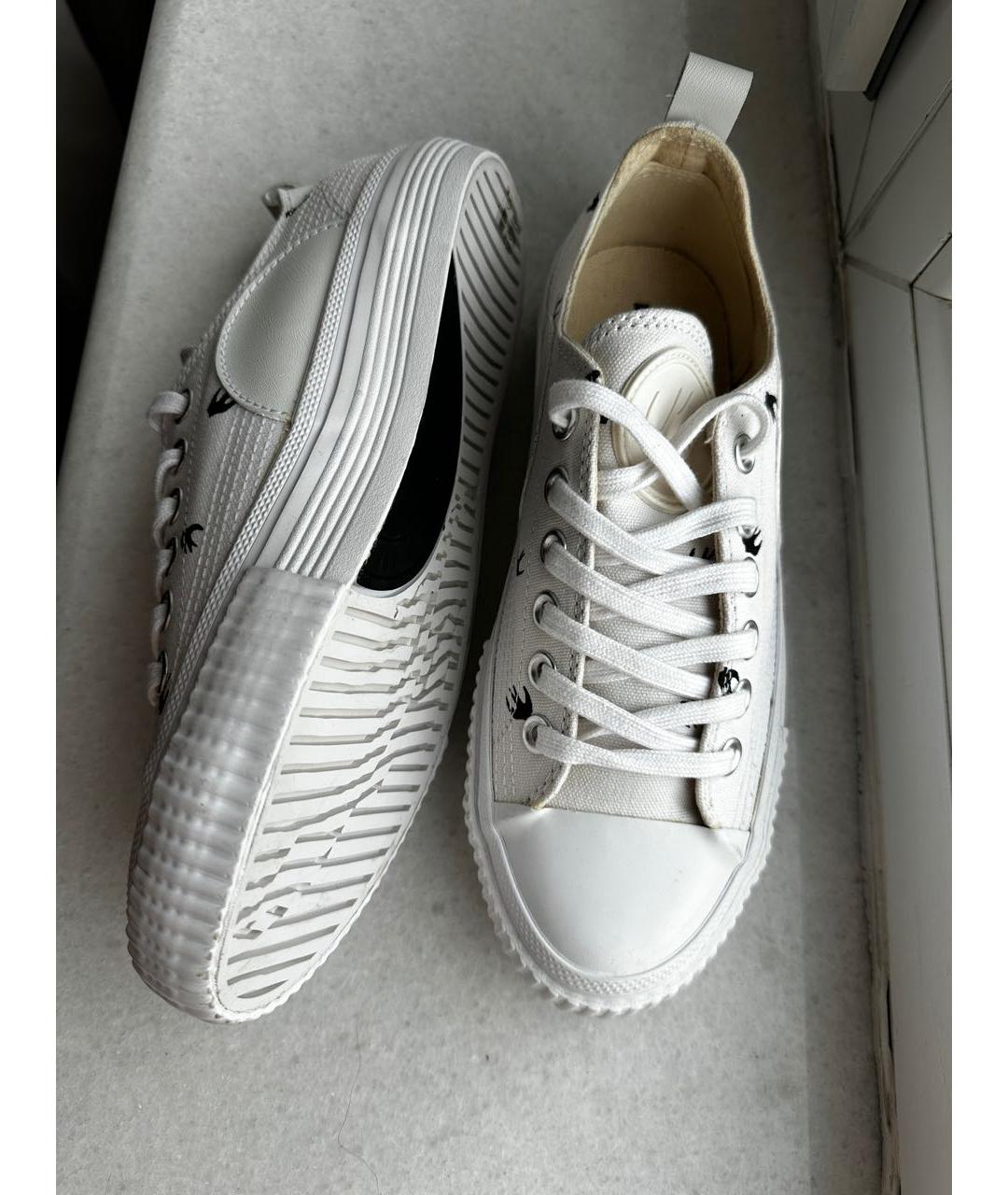 ALEXANDER MCQUEEN Белые текстильные кеды, фото 3