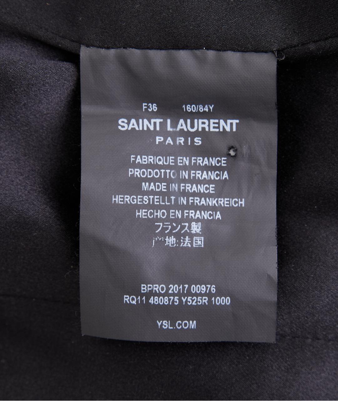 SAINT LAURENT Черное вискозное вечернее платье, фото 4