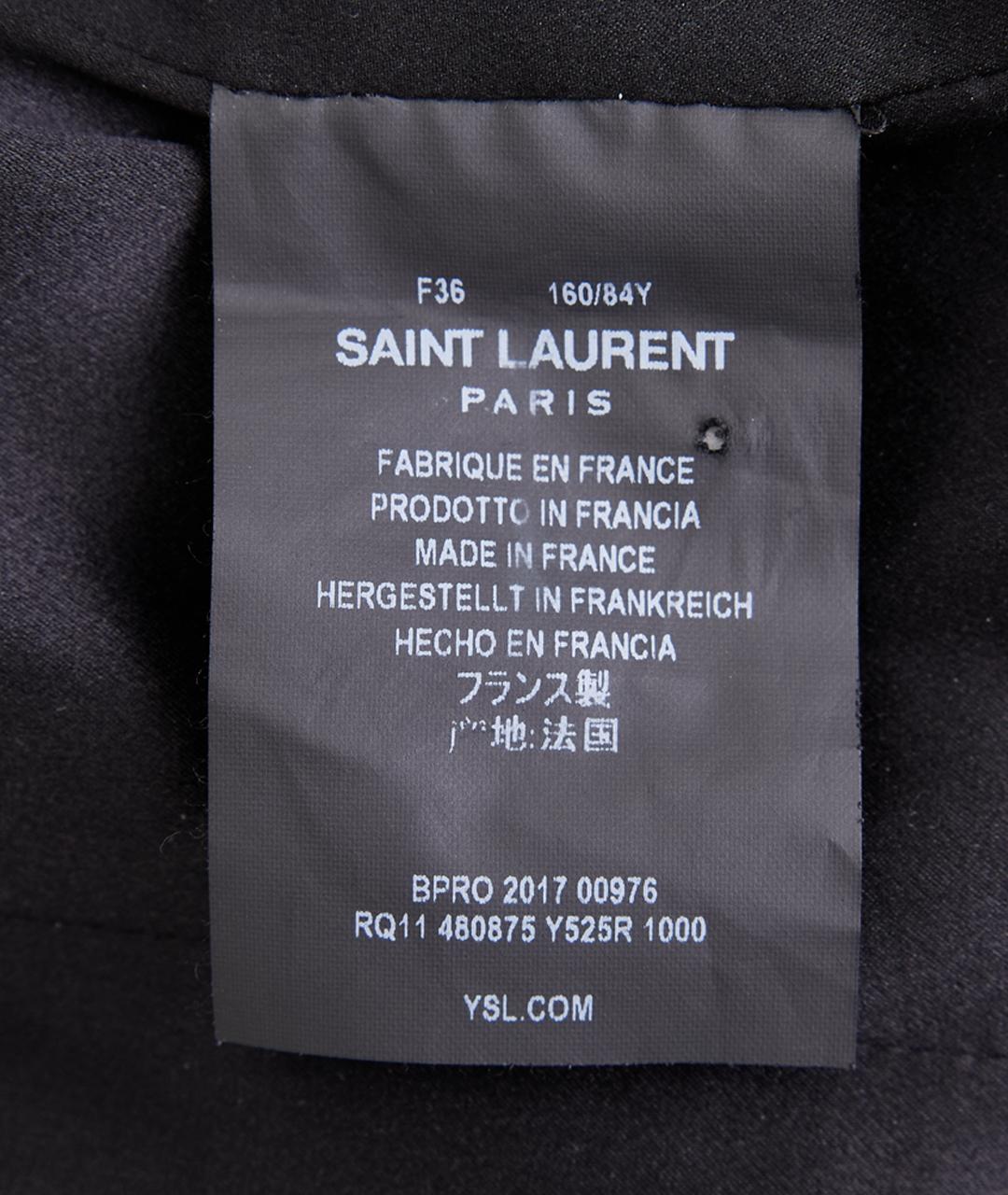 SAINT LAURENT Черное вискозное вечернее платье, фото 8