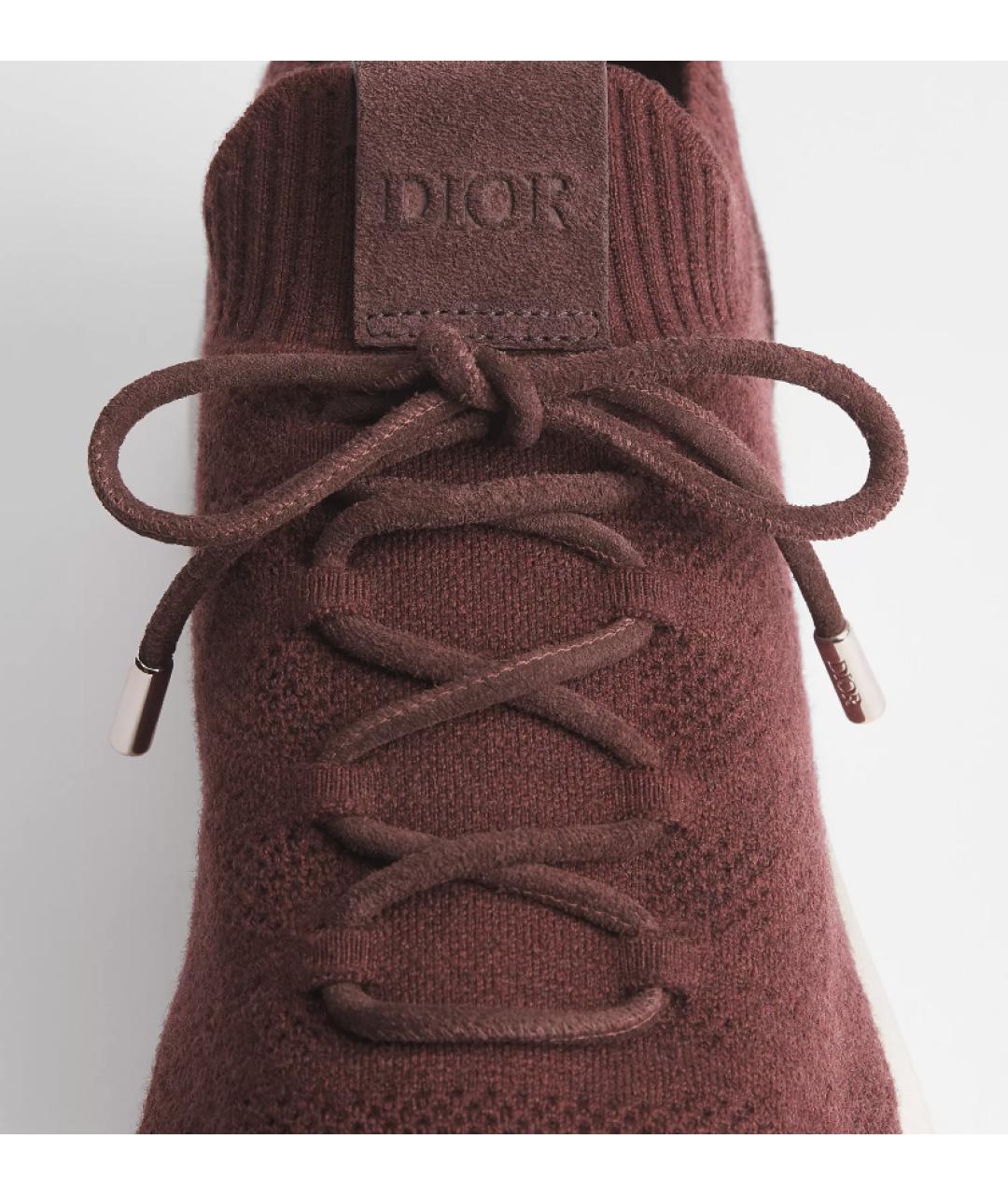 CHRISTIAN DIOR Бордовые текстильные низкие кроссовки / кеды, фото 5