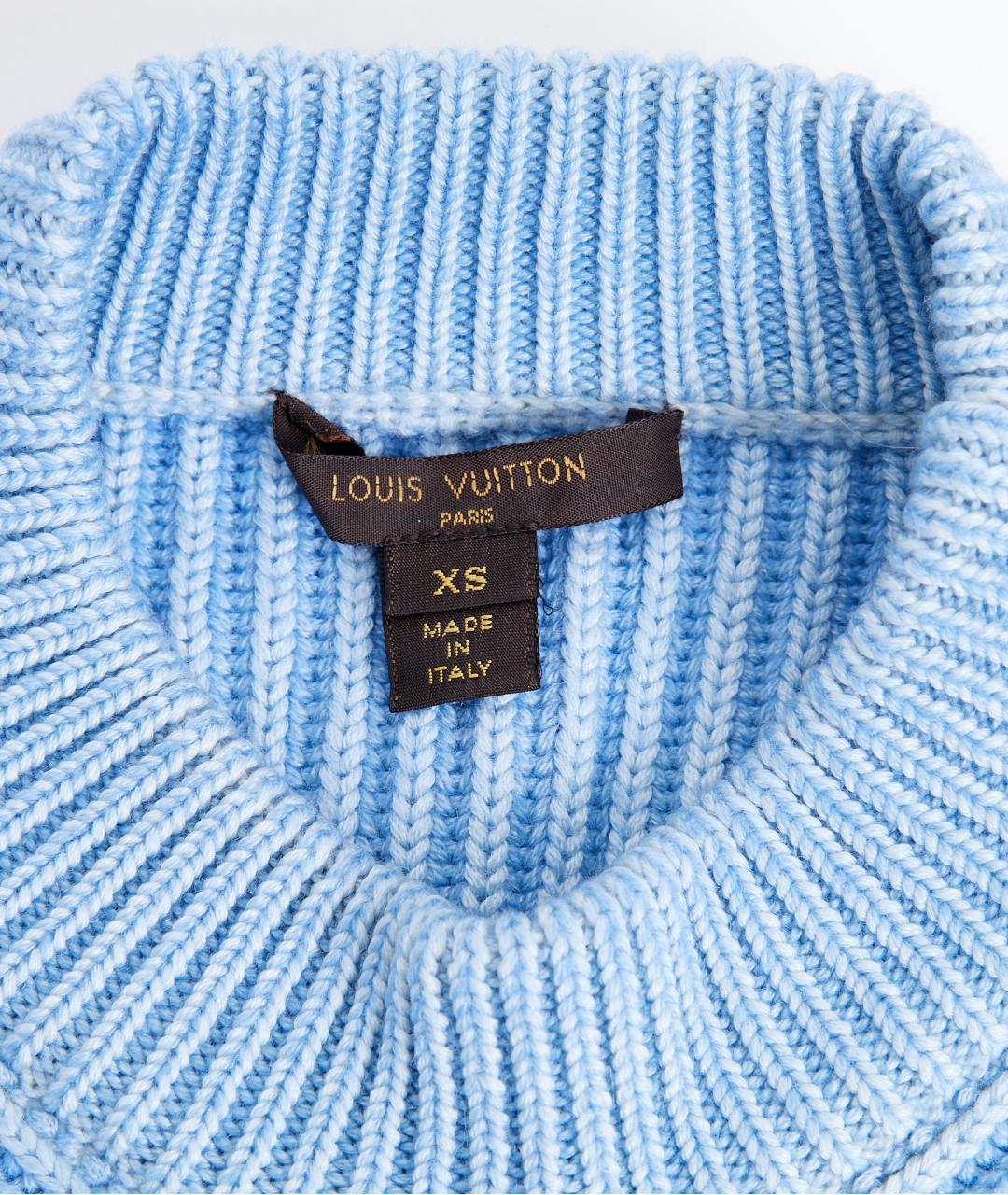 LOUIS VUITTON Голубой кашемировый джемпер / свитер, фото 3