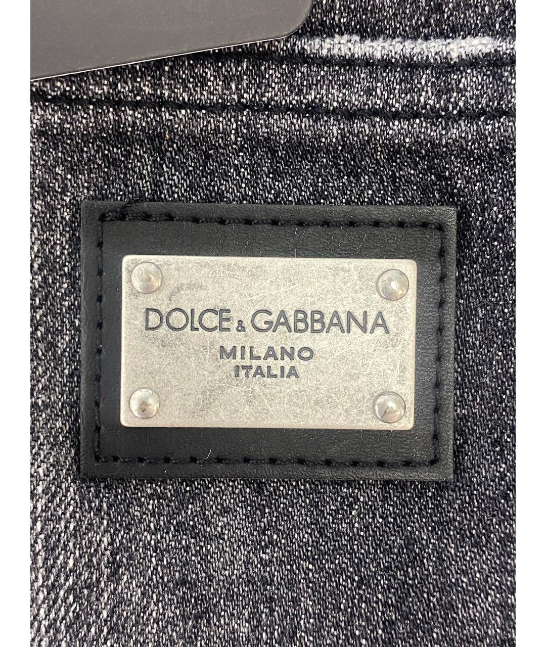 DOLCE&GABBANA Серые хлопко-эластановые джинсы скинни, фото 4
