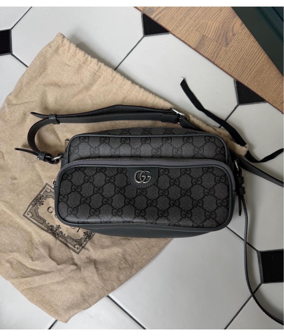 GUCCI Антрацитовая сумка на плечо, фото 7