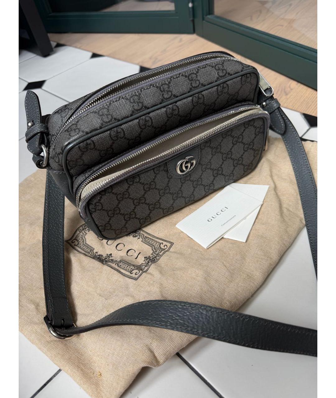 GUCCI Антрацитовая сумка на плечо, фото 5