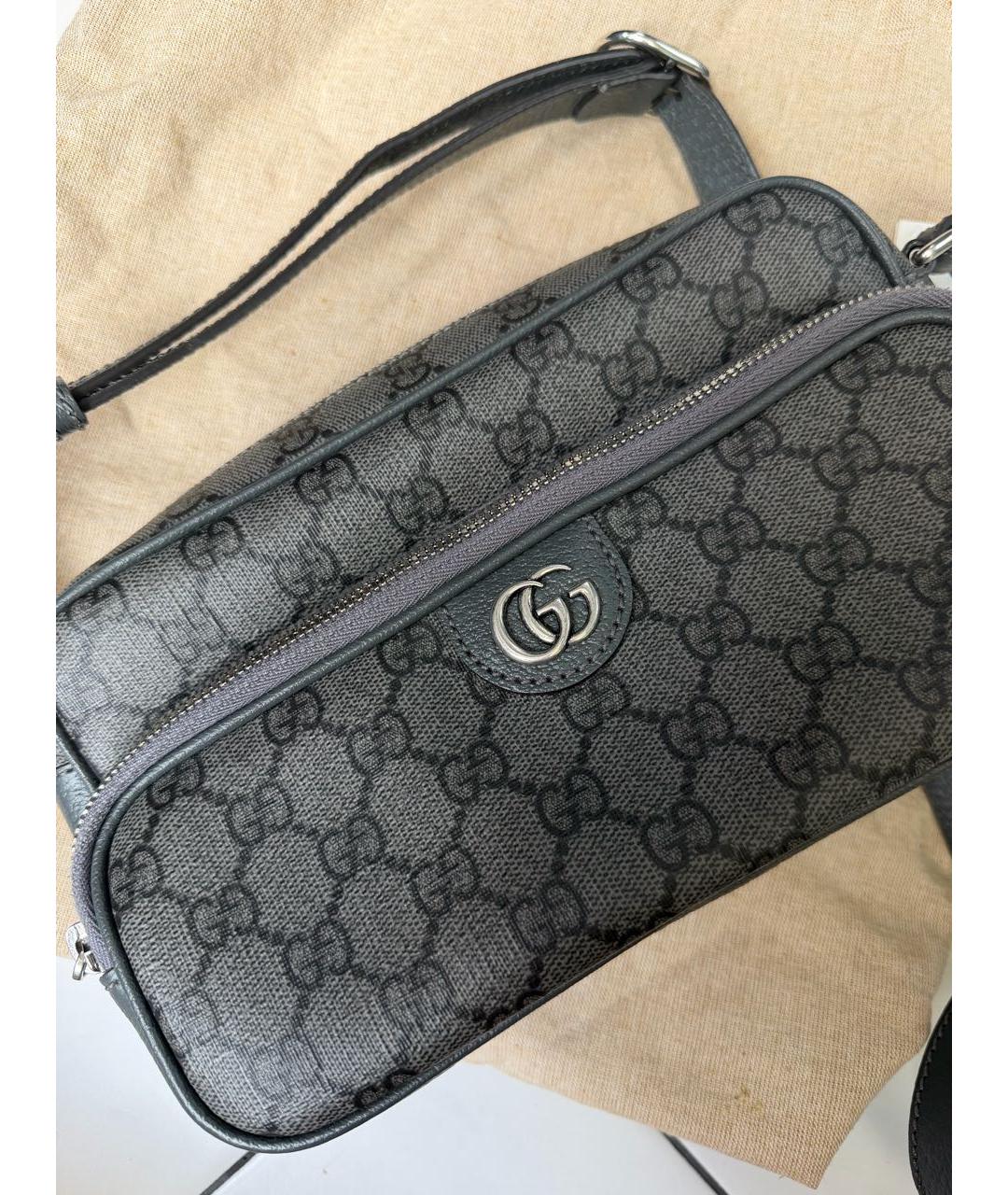 GUCCI Антрацитовая сумка на плечо, фото 6