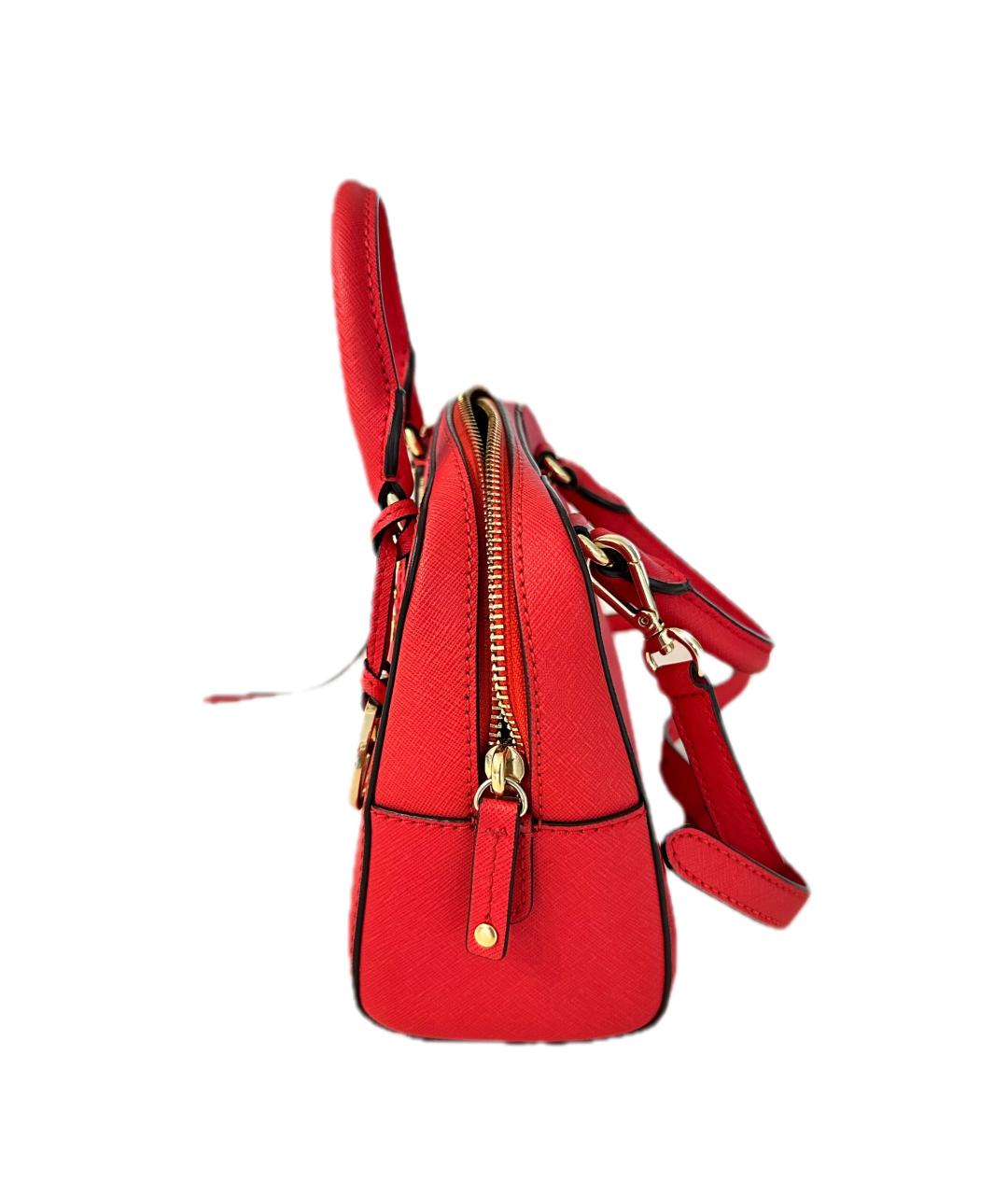 MICHAEL KORS Коралловая кожаная сумка с короткими ручками, фото 5