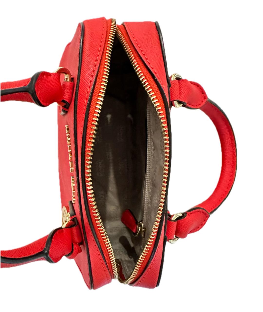 MICHAEL KORS Коралловая кожаная сумка с короткими ручками, фото 4
