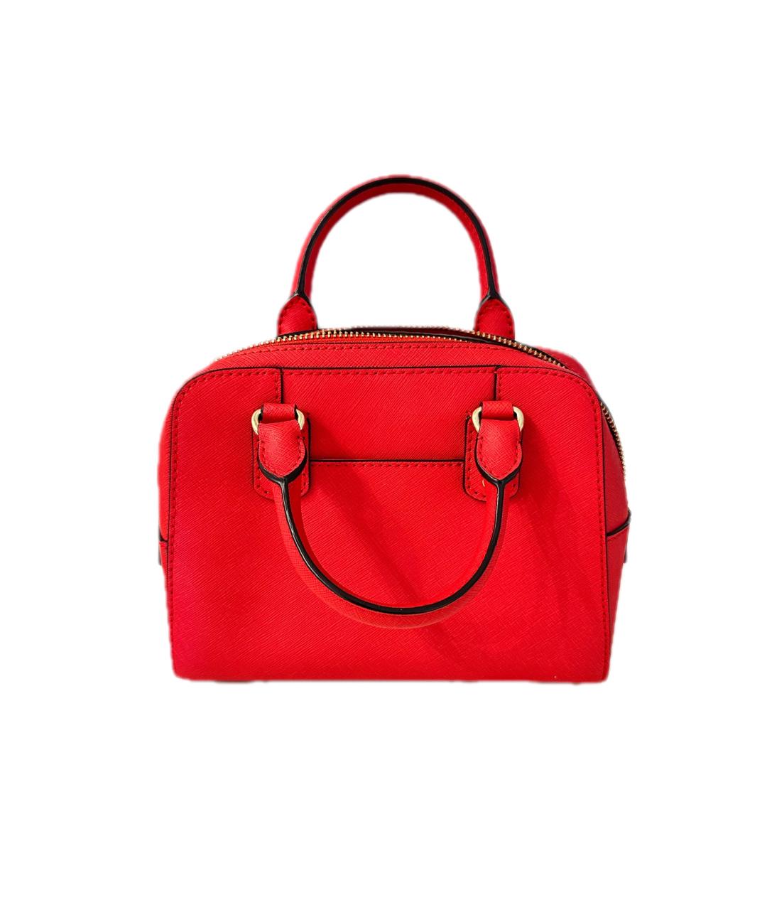 MICHAEL KORS Коралловая кожаная сумка с короткими ручками, фото 3