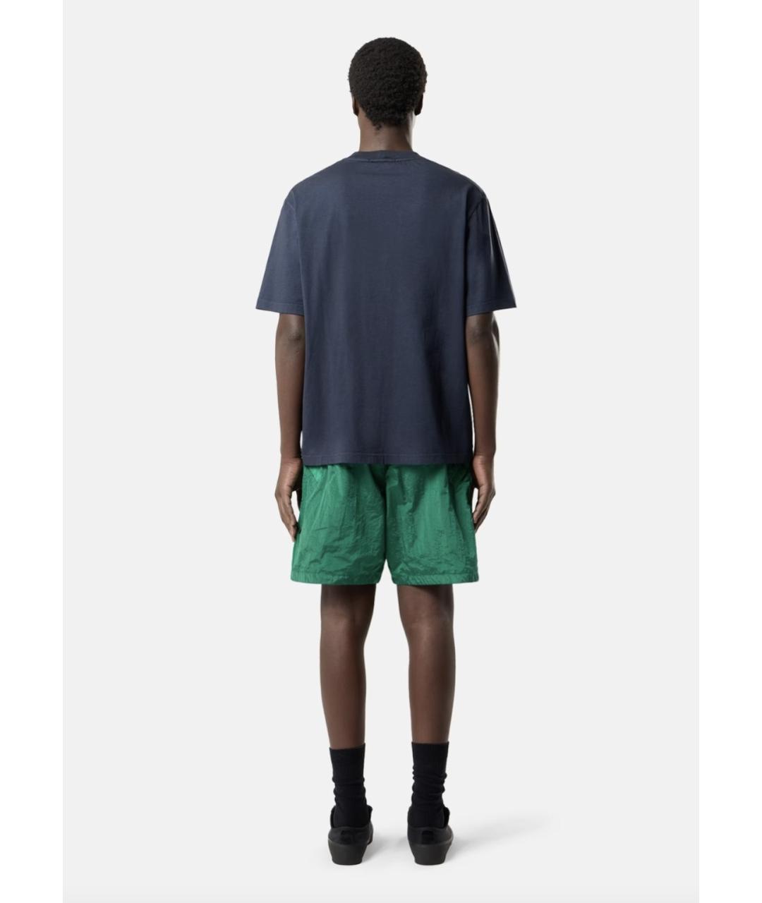 STONE ISLAND Темно-синяя хлопковая футболка, фото 3